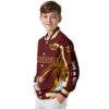 personalized washington commanders flaming football burgundy white jacket trendy jacketwow
