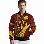 personalized washington commanders floral print burgundy jacket best selling jacketwow