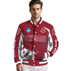 personalized washington state cougars flaming football crimson white jacket high quality jacketwow