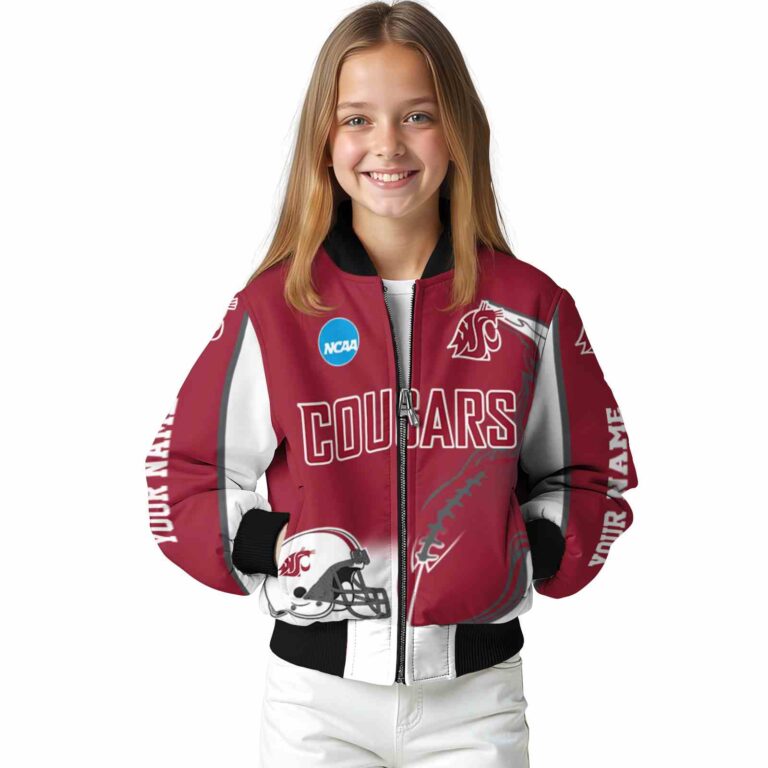 personalized washington state cougars flaming football crimson white jacket top rated jacketwow