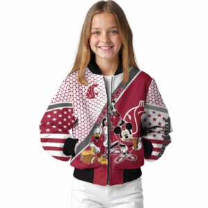 personalized washington state cougars mickey donald goofy crimson white jacket top rated jacketwow