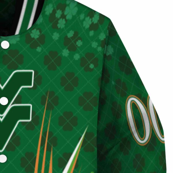 personalized west virginia mountaineers shamrock pattern green jacket premium grade jacketwow