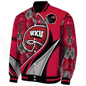 personalized western kentucky hilltoppers floral print red jacket best selling jacketwow