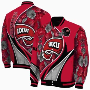 personalized western kentucky hilltoppers floral print red jacket fashion forward jacketwow