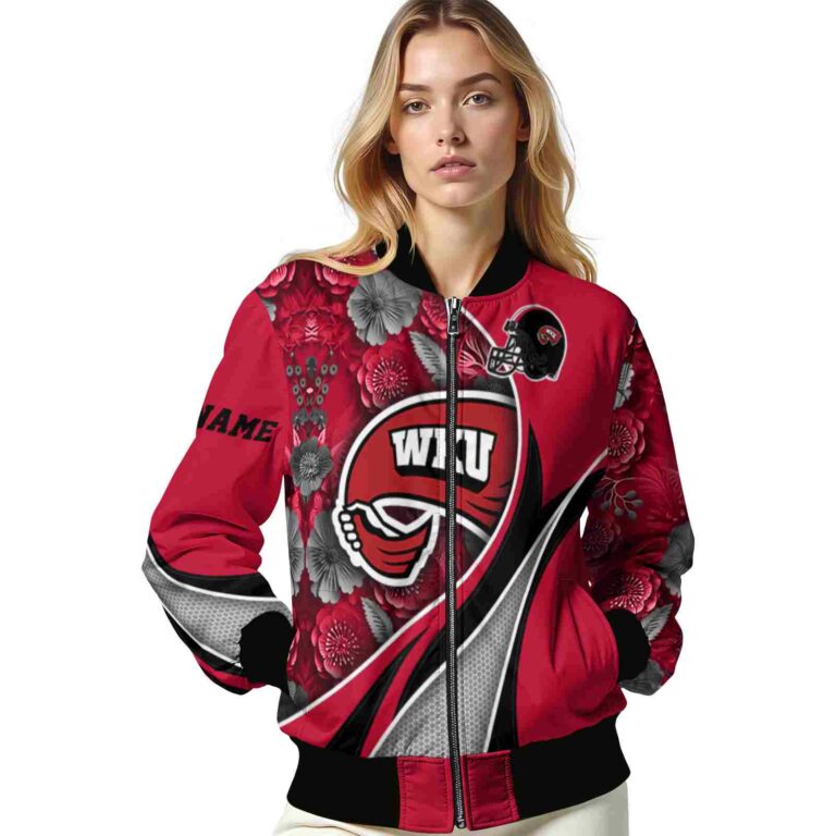 personalized western kentucky hilltoppers floral print red jacket latest model jacketwow
