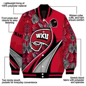 personalized western kentucky hilltoppers floral print red jacket new arrival jacketwow