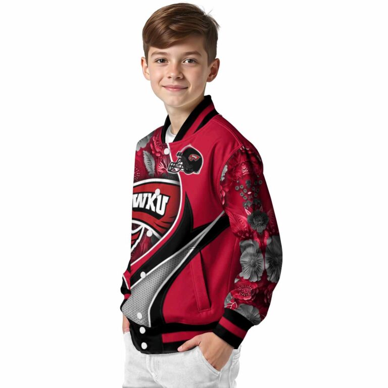 personalized western kentucky hilltoppers floral print red jacket trendy jacketwow