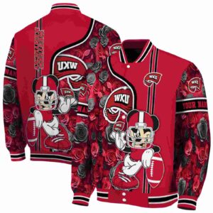 personalized western kentucky hilltoppers rose mickey red jacket fashion forward jacketwow