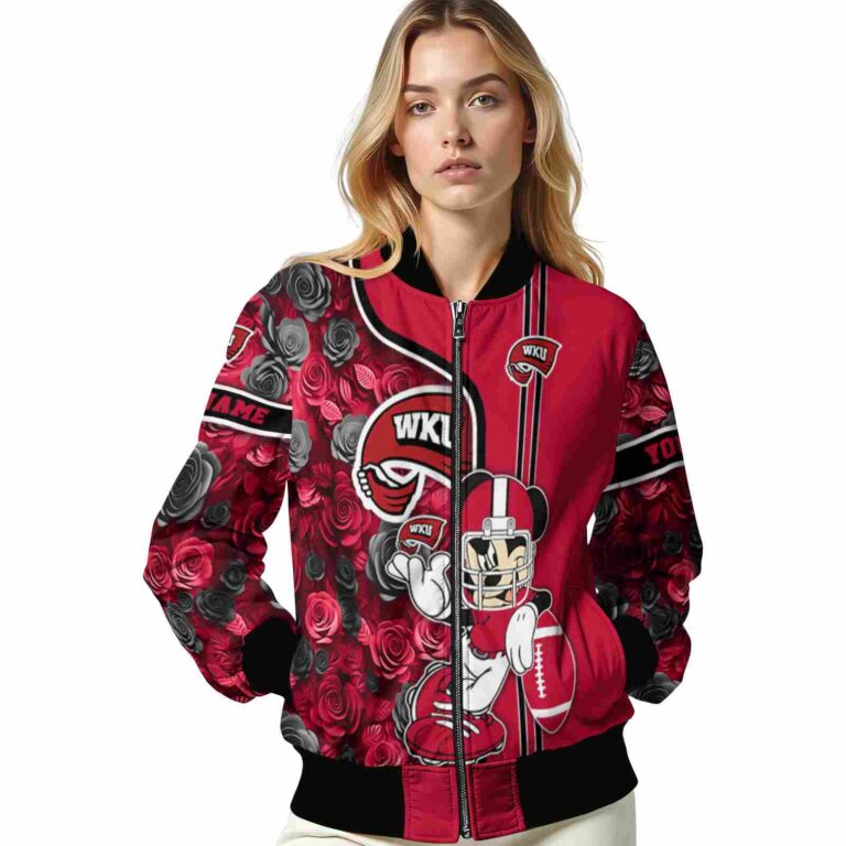 personalized western kentucky hilltoppers rose mickey red jacket latest model jacketwow