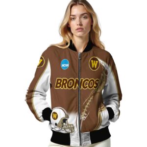 personalized western michigan broncos flaming football brown white jacket latest model jacketwow