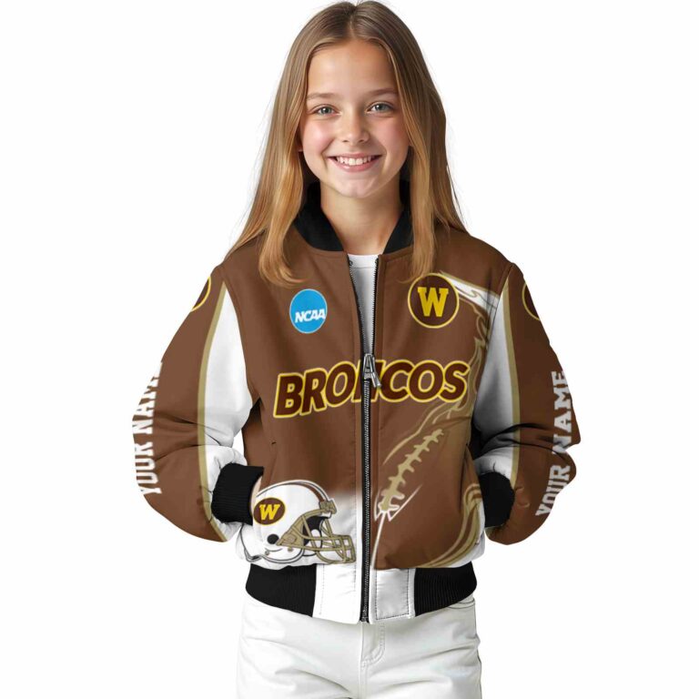 personalized western michigan broncos flaming football brown white jacket top rated jacketwow