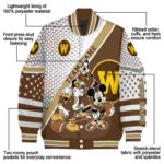 personalized western michigan broncos mickey donald goofy brown white jacket best selling jacketwow