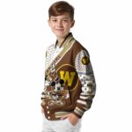 personalized western michigan broncos mickey donald goofy brown white jacket best selling jacketwow