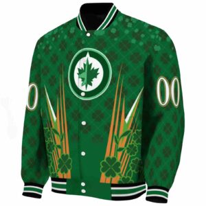 personalized winnipeg jets shamrock pattern green jacket best selling jacketwow