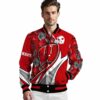 personalized wisconsin badgers floral print red jacket high quality jacketwow
