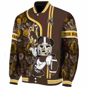 personalized wyoming cowboys rose mickey brown jacket best selling jacketwow