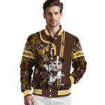 personalized wyoming cowboys rose mickey brown jacket best selling jacketwow