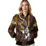 personalized wyoming cowboys rose mickey brown jacket best selling jacketwow
