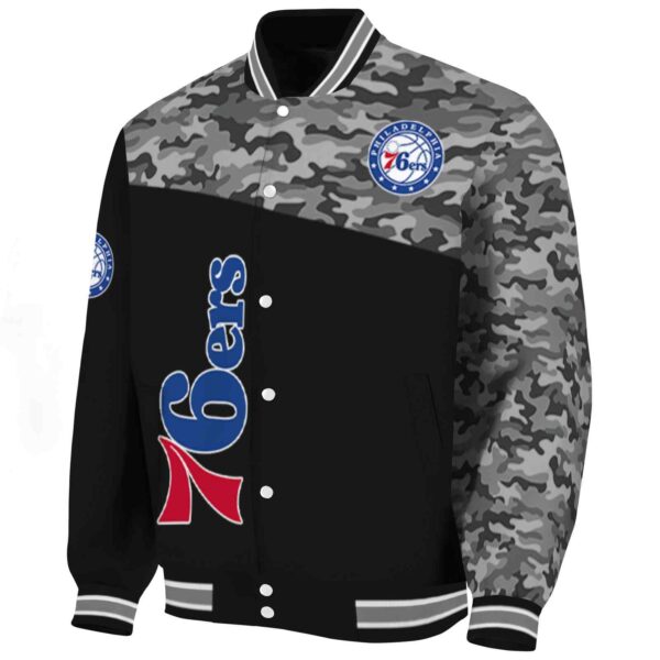 philadelphia 76ers camo patchwork black jacket best selling jacketwow