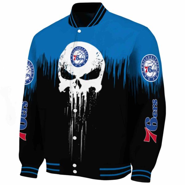 philadelphia 76ers punisher skull blue black white jacket best selling jacketwow
