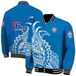 philadelphia 76ers tribal art blue white black jacket best selling jacketwow