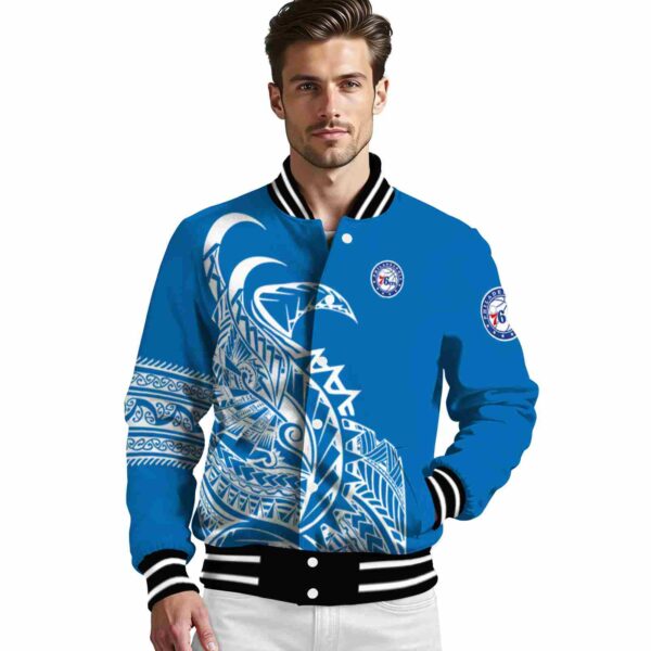 philadelphia 76ers tribal art blue white black jacket high quality jacketwow