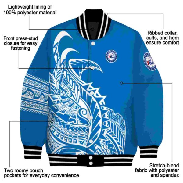 philadelphia 76ers tribal art blue white black jacket new arrival jacketwow