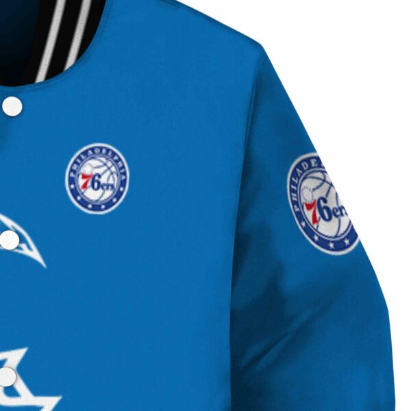 philadelphia 76ers tribal art blue white black jacket premium grade jacketwow
