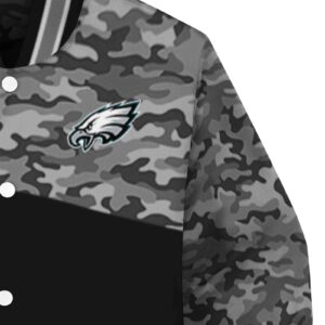 philadelphia eagles camo patchwork black jacket premium grade jacketwow
