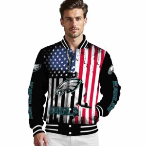 philadelphia eagles patriotic theme black jacket high quality jacketwow