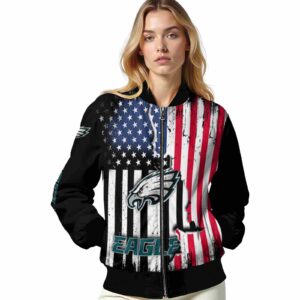 philadelphia eagles patriotic theme black jacket latest model jacketwow