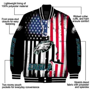 philadelphia eagles patriotic theme black jacket new arrival jacketwow