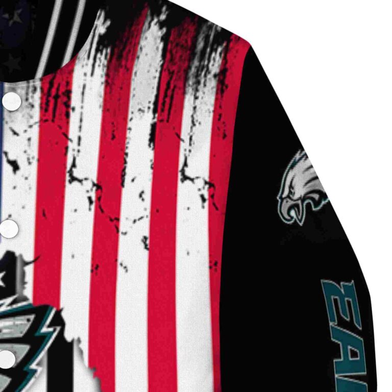 philadelphia eagles patriotic theme black jacket premium grade jacketwow