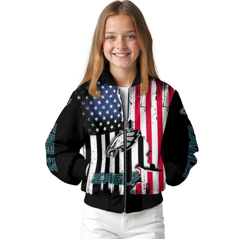 philadelphia eagles patriotic theme black jacket top rated jacketwow