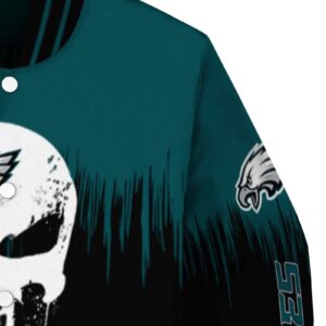 philadelphia eagles punisher skull green black white jacket premium grade jacketwow