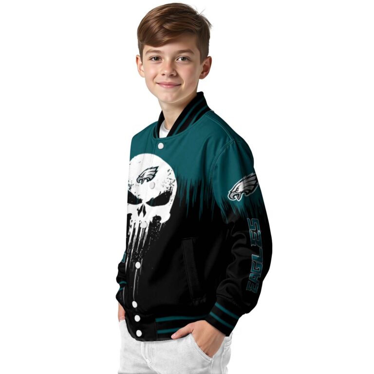 philadelphia eagles punisher skull green black white jacket trendy jacketwow