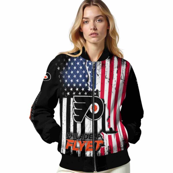 philadelphia flyers patriotic theme black jacket latest model jacketwow