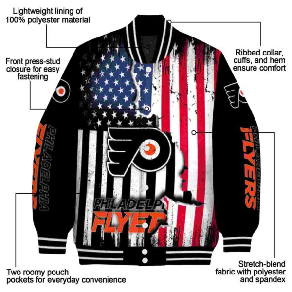 philadelphia flyers patriotic theme black jacket new arrival jacketwow