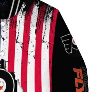 philadelphia flyers patriotic theme black jacket premium grade jacketwow