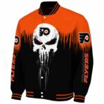 philadelphia flyers punisher skull orange black white jacket best selling jacketwow