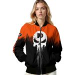 philadelphia flyers punisher skull orange black white jacket best selling jacketwow