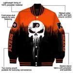 philadelphia flyers punisher skull orange black white jacket best selling jacketwow