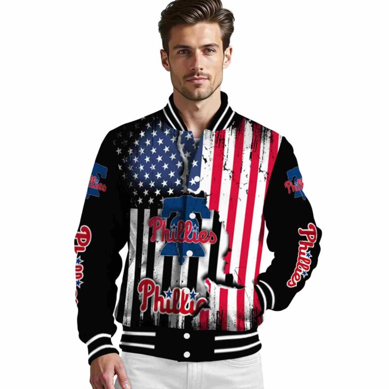 philadelphia phillies patriotic theme black jacket high quality jacketwow