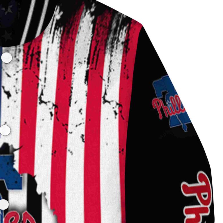 philadelphia phillies patriotic theme black jacket premium grade jacketwow