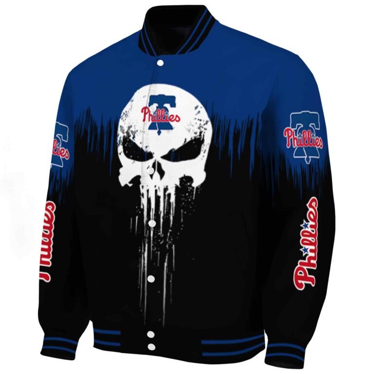 philadelphia phillies punisher skull blue black white jacket best selling jacketwow