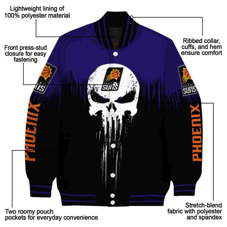 phoenix suns punisher skull purple black white jacket new arrival jacketwow