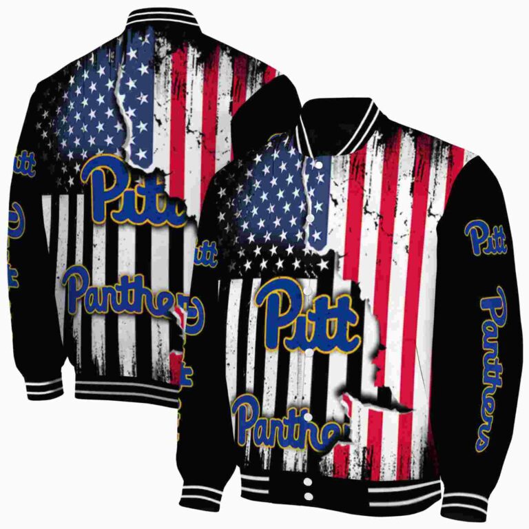 pittsburgh panthers patriotic theme black jacket fashion forward jacketwow