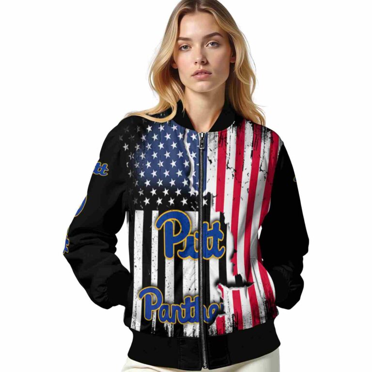 pittsburgh panthers patriotic theme black jacket latest model jacketwow