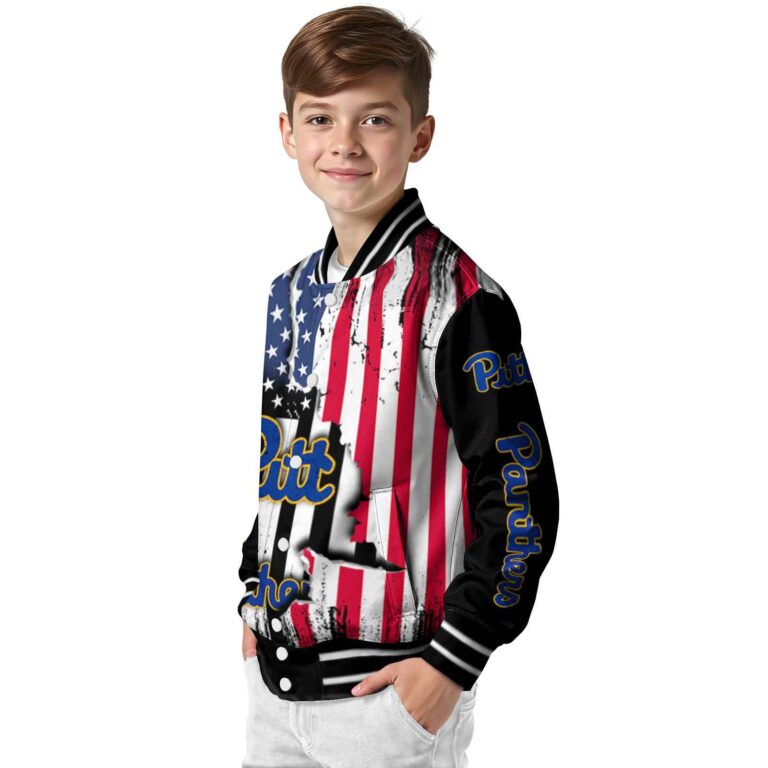 pittsburgh panthers patriotic theme black jacket trendy jacketwow