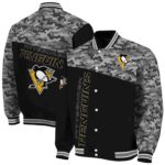 pittsburgh penguins camo patchwork black jacket best selling jacketwow